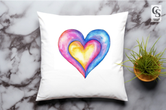 Watercolor Rainbow Heart Clipart Sublimation PNG Product Image 3