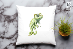 Cute Chameleon Animal Illustration Clipart Sublimation PNG Product Image 3