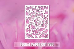 Peony Flowers Paper Cut Card Template Product Image 1