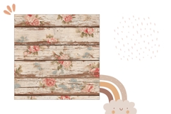 Wooden Pillow PNG, Floral Pillow Case, Wooden Print Product Image 2