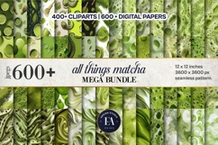 Matcha Digital Papers &amp; Cliparts Mega Bundle | Green Tea Product Image 2