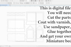 Miniature frame bed digital file 1:12 scale dollhouse canopy Product Image 7