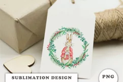 Peter Rabbit Christmas Wreath Clipart PNG Product Image 2