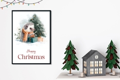 Cartoon Christmas Hedgehog Greeting Card Design Product Image 2