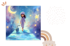 Night Sky Pillow Design, Stars Pillow Sublimation Product Image 2