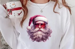 Vintage Black Pink Santa Claus Sublimation Clipart Product Image 2