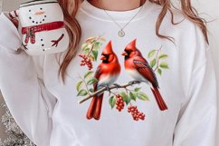 Christmas Cardinal Watercolor Clipart, Christmas Cardinal Product Image 2