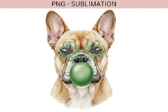 French bulldog with bubblegum png design for T-shirts Product Image 2