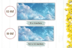 Glitter Mug Wrap, Blue Sky Mug Sublimation, Clouds Mug Product Image 2