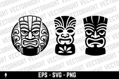 Tiki tribal wooden mask set and Tiki mug. Hawaiian tradition Product Image 2