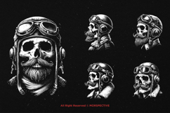 10 Bundle Dark Art Skull Pilot Airforce Army Troops Airplane Product Image 3