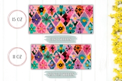 Abstract Flowers Mug Design, Pink Mug, Flowers Mug Wrap Product Image 2