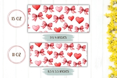 Love Hearts Mug Wrap Design, Love Bows Mug Sublimation Product Image 2