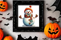 Funny Snowman Sublimation Clipart, watercolor Clipart Product Image 2