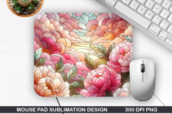 Mouse Pad Sublimation, Spring Flowers Mouse Pad PNG Design Product Image 1
