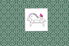 Dollhouse wallpaper green damask ornament vintage look digit Product Image 2