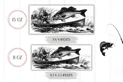 Let's Go Fishing Mug Wrap, Dad Mug, Cartoon Fish Mug Product Image 2