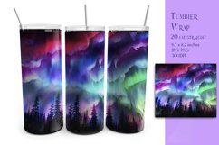 Northern lights Tumbler Wrap Sublimation Product Image 1