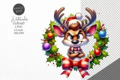 Christmas clipart, Reindeer clipart, Funny clipart Product Image 1