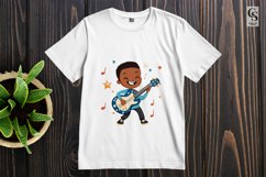 Happy Kids Playing Guitar Clipart Sublimation PNG Product Image 2