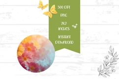 Floral Earrings Design, Pink Flowers Round Earrings Design Product Image 2