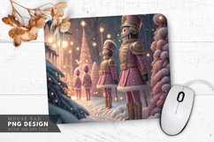 Festive Nutcracker Soldiers in Winter Wonderland Mouse Pad Product Image 1