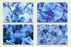 Blue Orchid Flowers Cutting Boards sublimation Design Product Image 2