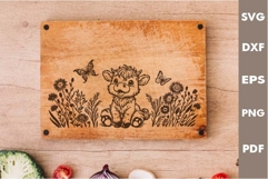 Baby Highland cow Design, Cutting board SVG, Laser cut SVG Product Image 2