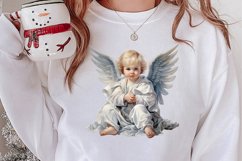 Blue Christmas Watercolor Clipart, Blue Christmas Sublimatio Product Image 3