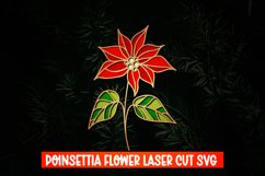 3D Poinsettia Flowers Laser Cut, Christmas Flower SVG Product Image 3