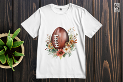 Autumn Football Floral Watercolor Clipart Sublimation PNG Product Image 2