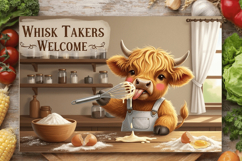 Funny Baking Cow PNG Cutting Board, Baking Highland Cow PNG Product Image 2