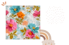 Floral Pillow Case, Watercolor Flowers Pillow Sublimation Product Image 2