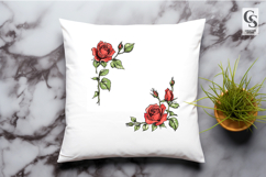 Vintage Rose Floral Corner Clipart PNG Product Image 3