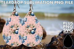Modern Teardrop Earrings Art PNG, Christmas Product Image 1