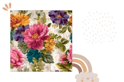 Pillow Case Template, Flowers Pillow Sublimation Design Product Image 2