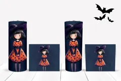 Cartoon Halloween Witch Tumbler, Halloween Tumbler Wrap Product Image 2