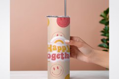 20 oz Skinny Tumbler Straight Wrap Happy Together Retro PNG Product Image 2