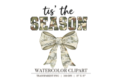 Camo Christmas Bow Clipart PNG Product Image 1