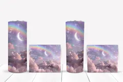 Pink Glitter Tumbler Wrap Design, Moon Tumbler Sublimation Product Image 2