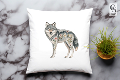 Floral Wolf Watercolor Clipart Sublimation PNG Product Image 2
