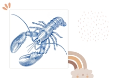 Cartoon Lobster Pillow, Ocean Pillow PNG, Sea Pillow Product Image 2