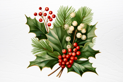 Winter Christmas Greenery Clipart PNG Product Image 2