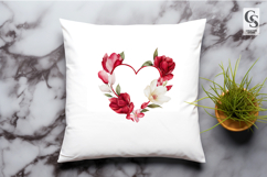 Watercolor Floral Heart Frame Clipart Sublimation PNG Product Image 3