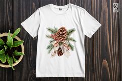 Pinecone Ribbon Floral Clipart Sublimation PNG Product Image 2