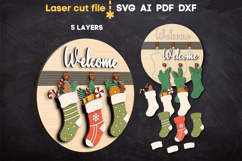 Christmas Welcome Sign SVG laser cut file for Glowforge Product Image 2