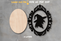 Halloween Witch Portrait SVG laser cut files for Glowforge Product Image 2