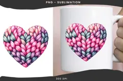 Valentine knitted heart png design for T-shirts Product Image 2