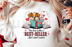 Cute Dog And Cat Reading Love Story Valentines Day Product Image 2