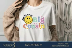 Leveled Up To Big Brother Svg,Leveled Up To Big Cousin Product Image 2